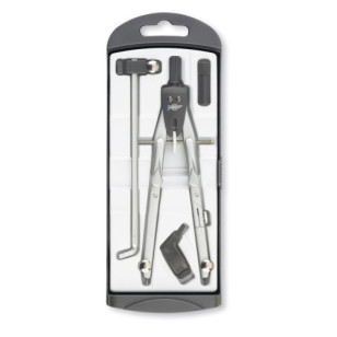 Technische passer met centrale schroef, zelfblokkerend, met verlenging en bevestiging